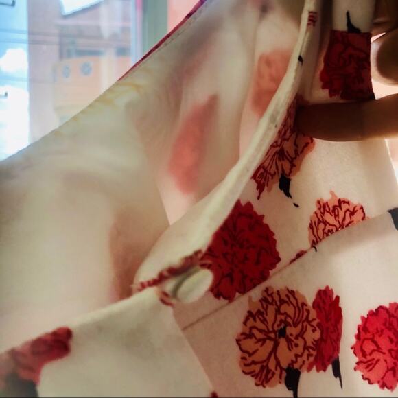 NEW YORK & CO White Pink Floral Tank Cutout Open Back Knee Length Midi Dress 4 - Picture 8 of 8